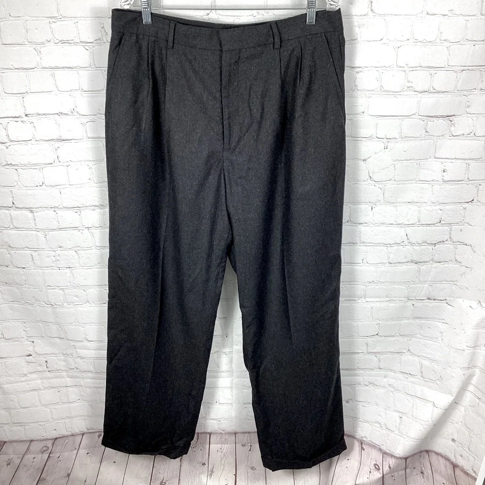 J. Crew Wool‎ Cashmere Blend Pleated Dress Pants Men’s Size 36x32 Charcoal Gray